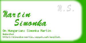 martin simonka business card